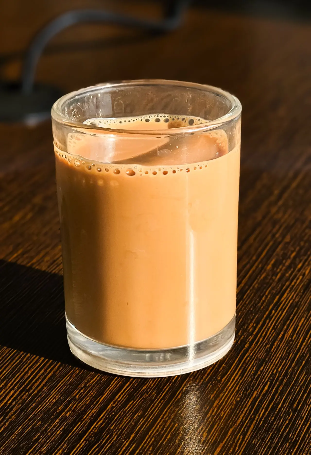Chai cup on wooden table